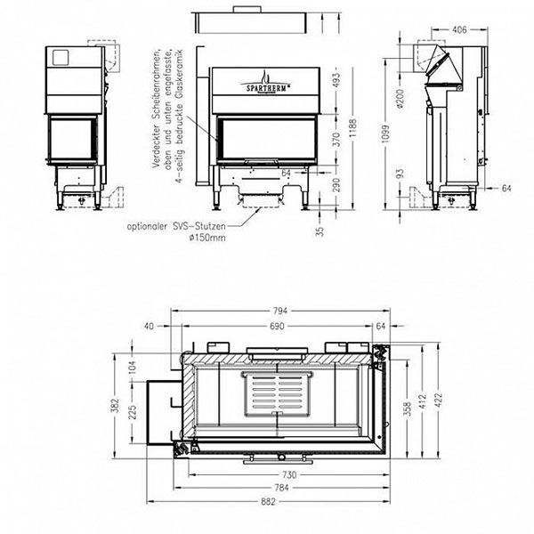 Камінна топка Spartherm Varia AS-2Rh-4S