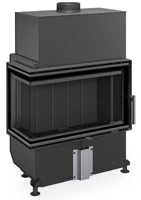 Камінна топка Romotop HEAT L 4g S 70.44.33.26 – лівостороння кутова топка з роздільним склом та темною камерою згоряння