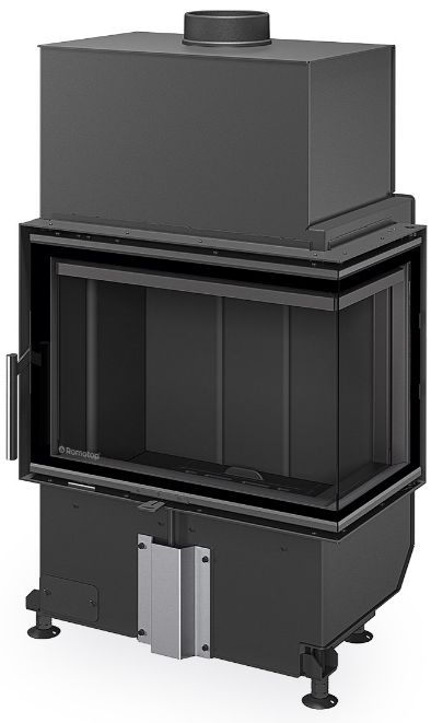 Камінна топка Romotop HEAT R 4g S 60.44.33.26 – правостороння кутова топка з роздільним склом та темною камерою згоряння