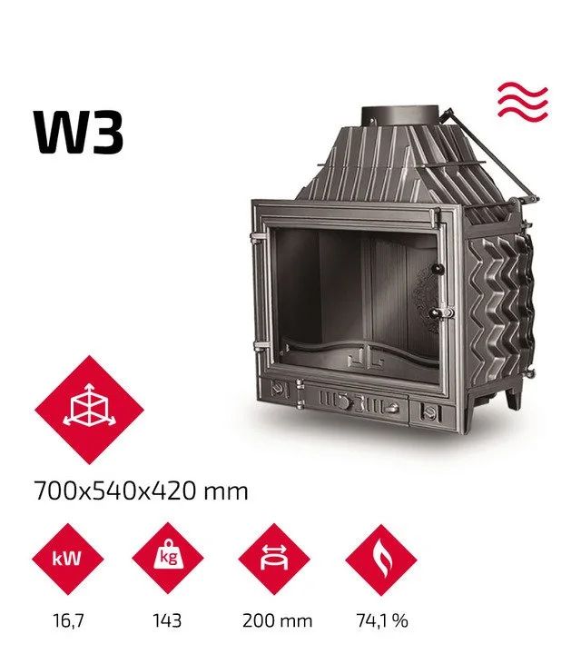 Камінна топка KAWMET W3 PLB (16.7 kW)