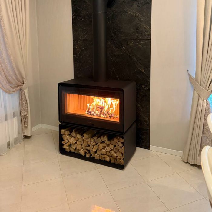 Піч сталева M-Fire Rodos з дровником (15kW)