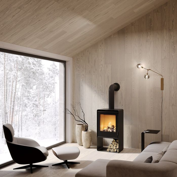 Піч сталева M-Fire Santorini з дровником (12kW)